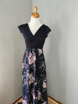 Black floral dress - in stock