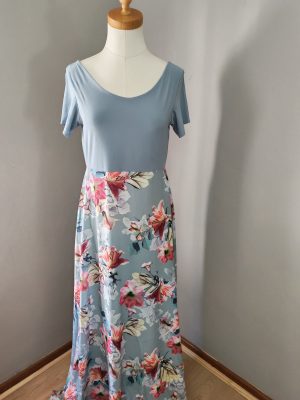 Floral dress (Duck egg) - in stock