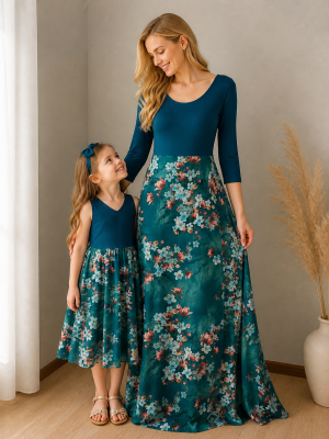 Mommy and me dresses (teal)